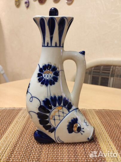 Штоф Рыбка старая Гжель СССР