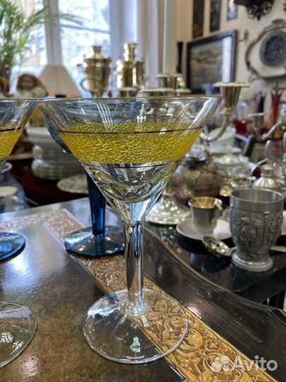 Шампаньки хрусталь, стекло винтаж