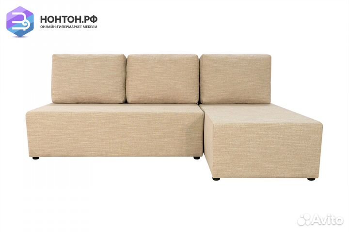 Диван угловой еврокнижка Комо светло-бежевый