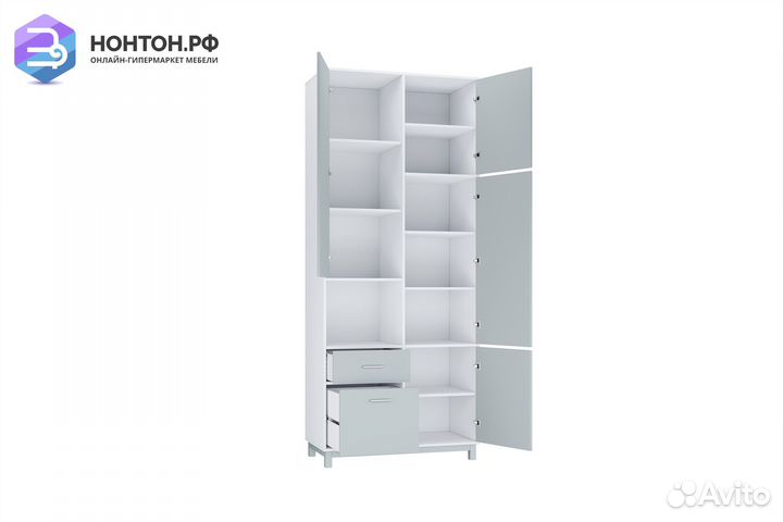 Шкаф двухсекционный Polini kids Mirum 2320 белый