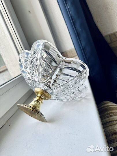 Ваза для фруктов хрусталь на ножке винтаж