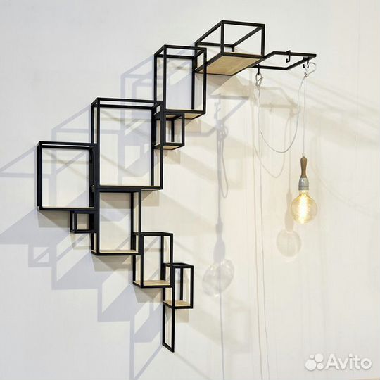 Полка настенная дизайнерская в стиле лофт