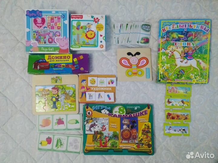 Пазлы 4 в 1 лото развивающие игры