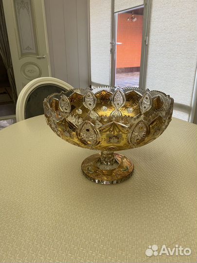 Ваза для фруктов чехия хрусталь