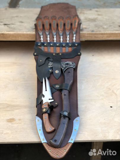 Шампура в кожаном чехле для подарок