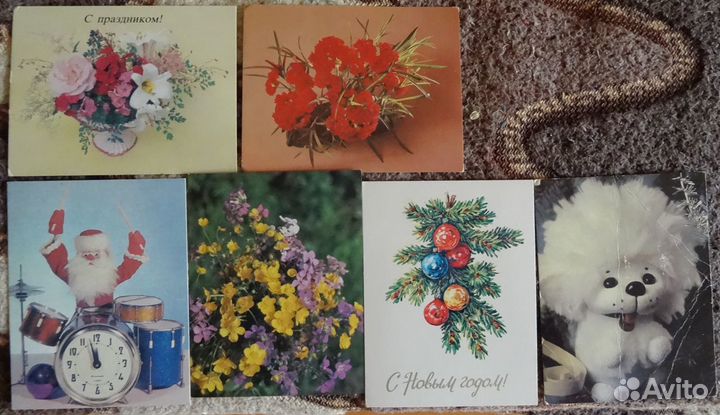 Открытки СССР маленькие 6 штук