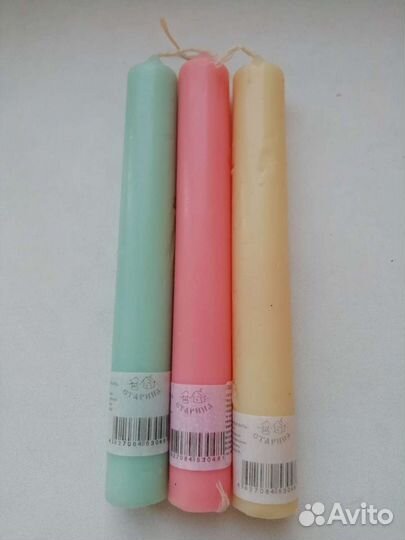Свечи парафиновые 3 штуки