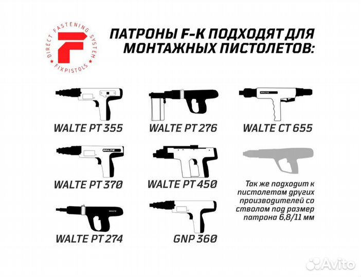 Патрон fixpistols F-К4 желтый 6.8/11 100 шт