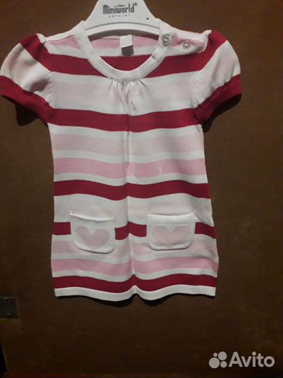 Платье детское тонкая вязка р.86 2шт