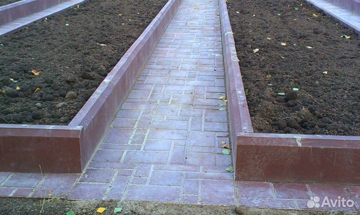 Пoлимеpпecчaный боpдюр 500х200х35 мм Вишня