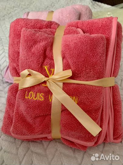 Полотенца Louis Vuittton розовые новые