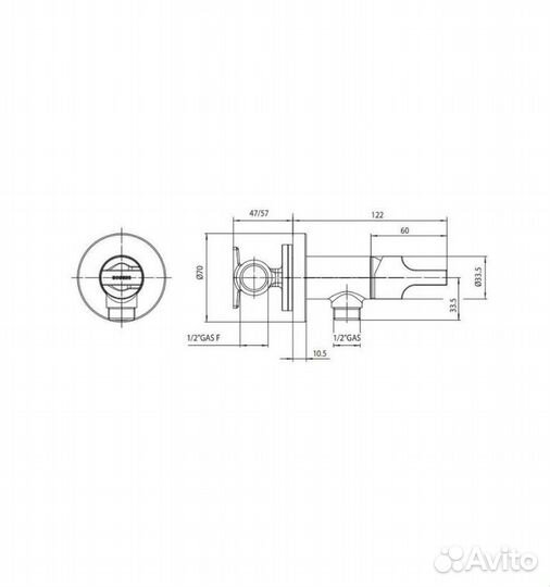 Bossini Paloma Flat E34001B.030 Гигиенический душ