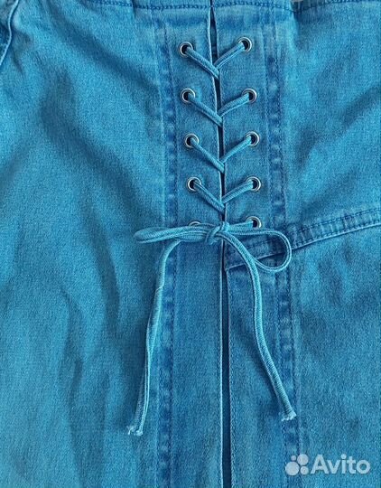 Джинсовая юбка длинная винтаж 50-52