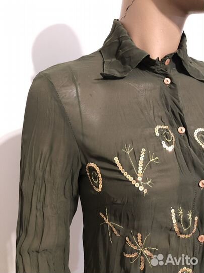 Рубашка туника зелёная