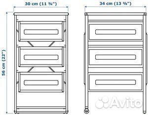 Тумба Икеа Леннарт (оригинал), цвет белый. новая