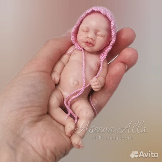 Силиконовый мини реборн пупсик 11см кукла