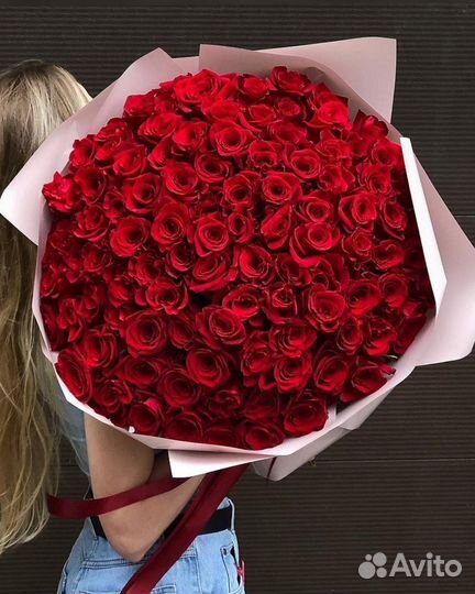 101 51 роза цветы букеты доставка цветов