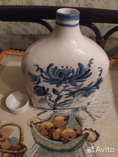 Винтажный штоф ручная работа гжель