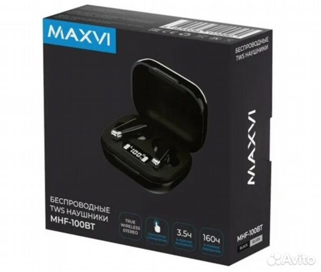 Наушники Maxvi MHF-100BT TWS black-silver