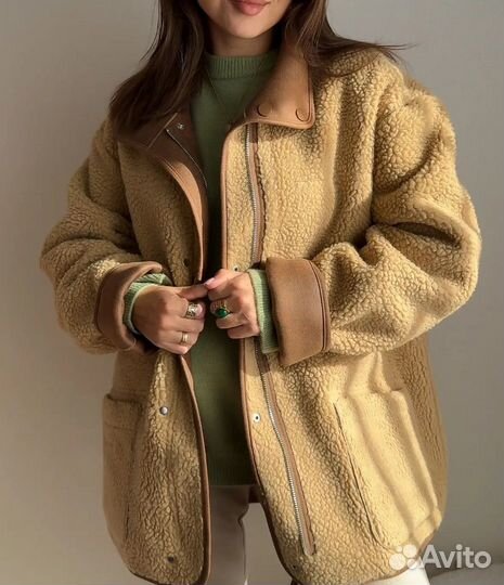 Дубленка женская двусторонняя 48