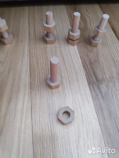 Болты и гайки деревянные развивающие игрушки