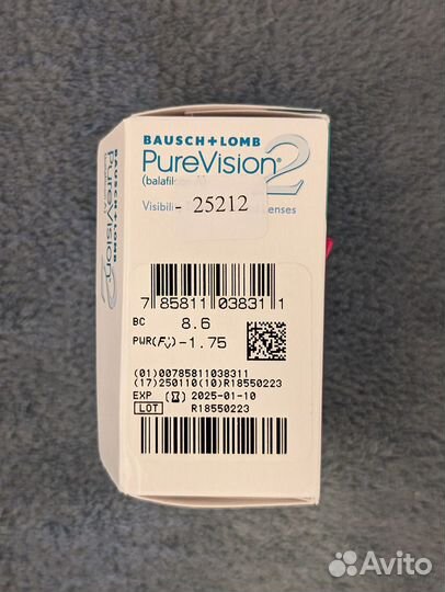 Контактные линзы Bausch & Lomb PureVision 2 HD