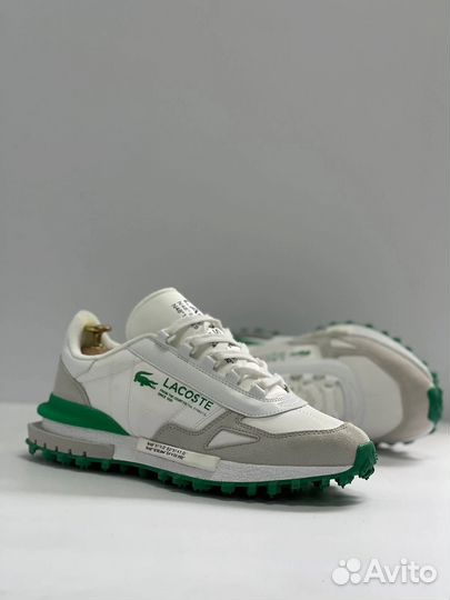 Кроссовки lacoste белые с зеленым 40-45