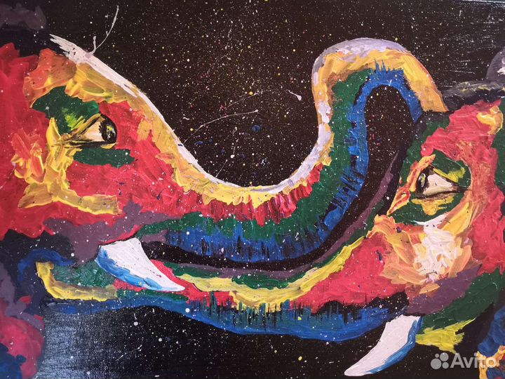 Картина Слоны любовь поп-арт акрил