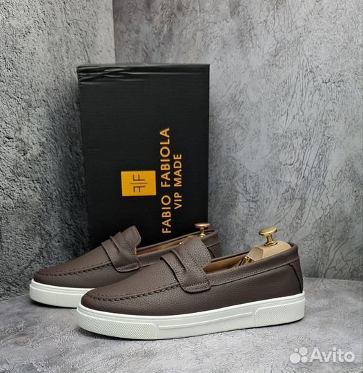 Мужские кожаные кеды