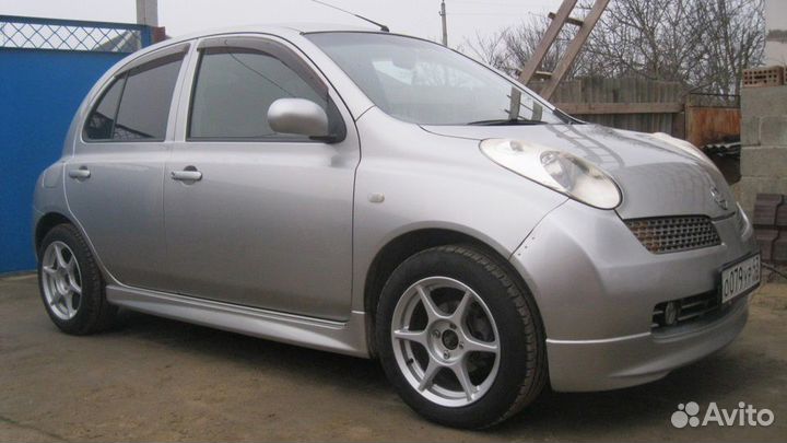 Ветровики, Дефлектор капота nissan march (K12) С 2