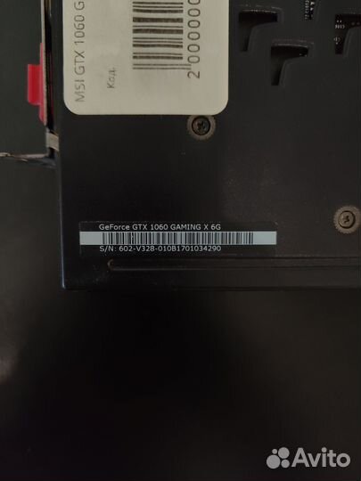 Видеокарта gtx 1060 6gb MSI gaming X
