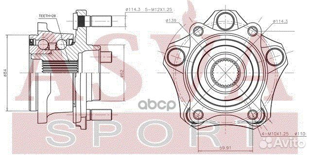 Ступица передняя с магнитным кольцом абс