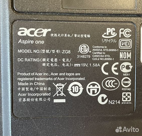 Acer ZG8 в разбор