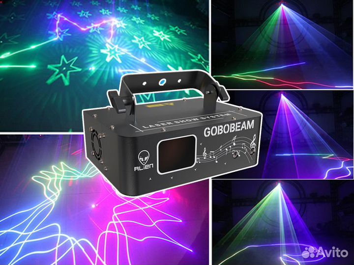 Лазерный проектор для дискотек RGB Alien