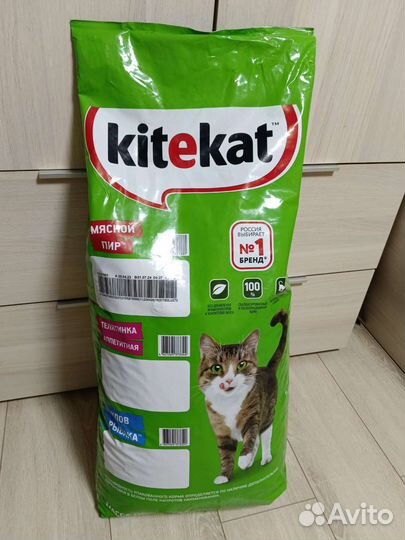 Сухой корм для кошек Kitekat, мясной пир, 15 кг