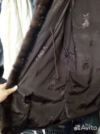 Шуба норковая с капюшоном 44