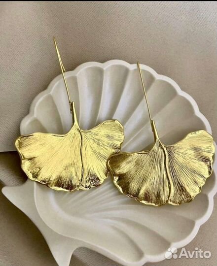 Серьги-листочки