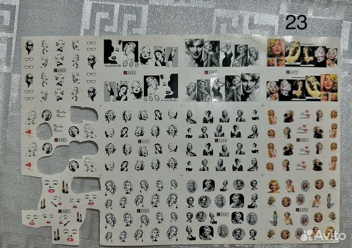 Слайд дизайны на ногти наклейки Мэрлин Монро