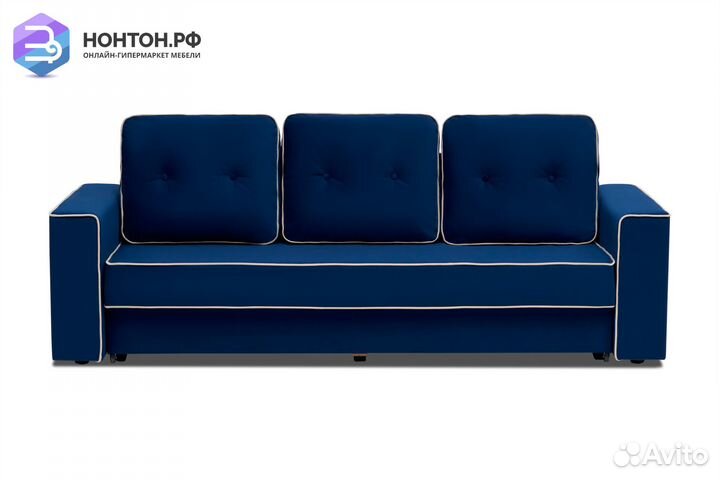 Диван еврокнижка Берген 3-х местный темно-синий