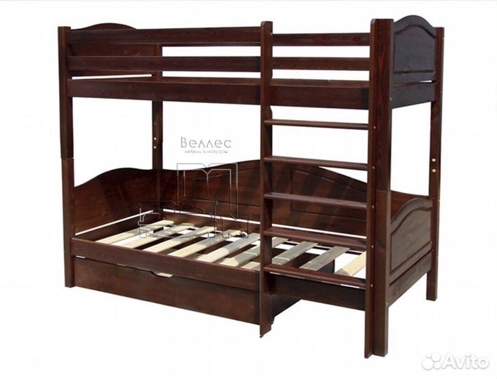 Деревянная двухъярусная кровать от производителя