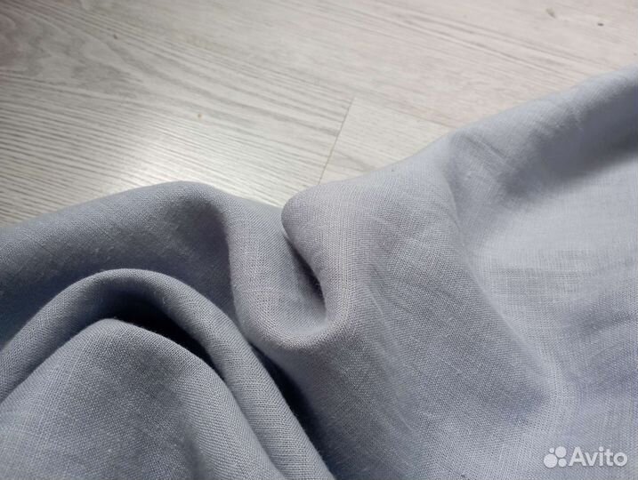 Ткань лен 100 дымчато серый