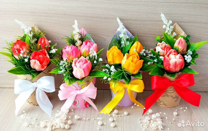 Букет тюльпанов из мыла