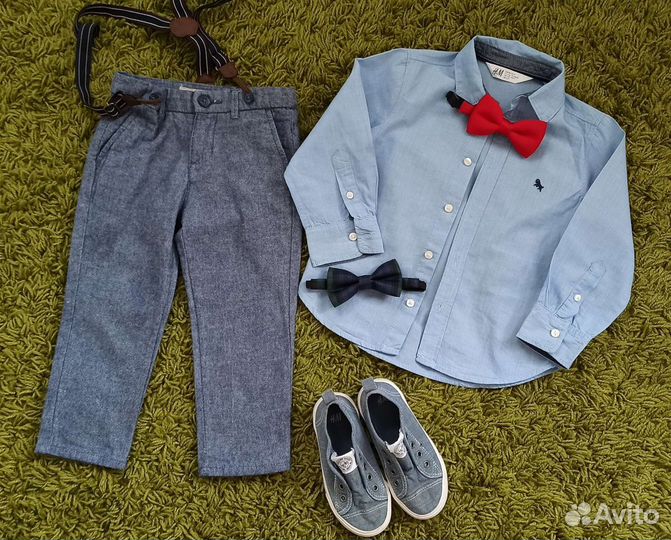 Рубашка, брюки, кеды HM