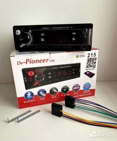 Автомагнитола Pioneer Dv-215 с блютуз новая