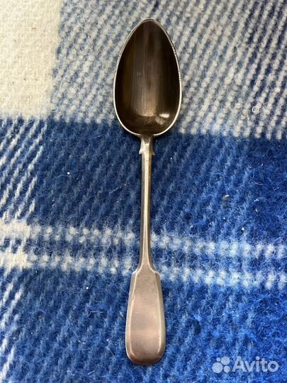 Ложка десертная. Серебро, 19в. Хлебников. 55,15г