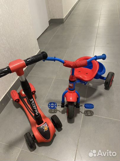 Самокат kreiss с турбинами+велосипед berger