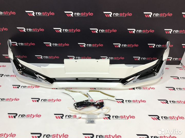 Губа передняя Toyota Land Cruiser Prado 120 Белая