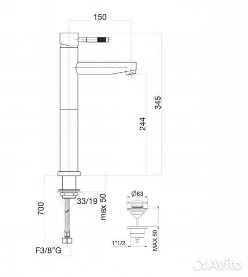 Смеситель для раковины Webert Rimini RI830402010