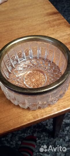 Салатник хрустальный с мельхиором