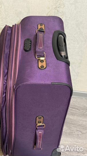 Чемодан L тканевый фиолетовый